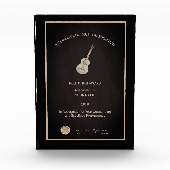 Guitar Acrylic Award (Front)