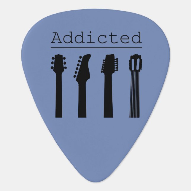 Guitar addicted guitar pick (Front)