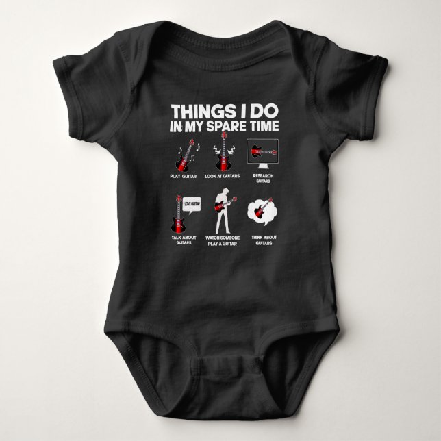 Guitar addicted Guitarist Music Lover Musician Baby Bodysuit (Front)