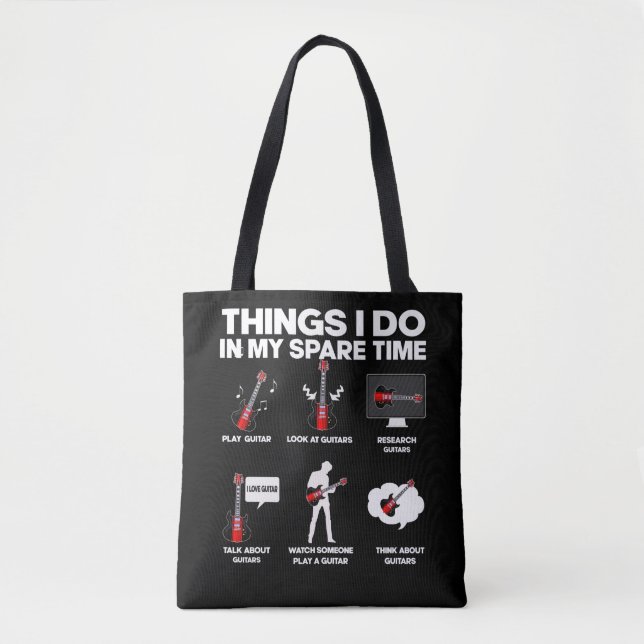 Guitar addicted Guitarist Music Lover Musician Tote Bag (Front)