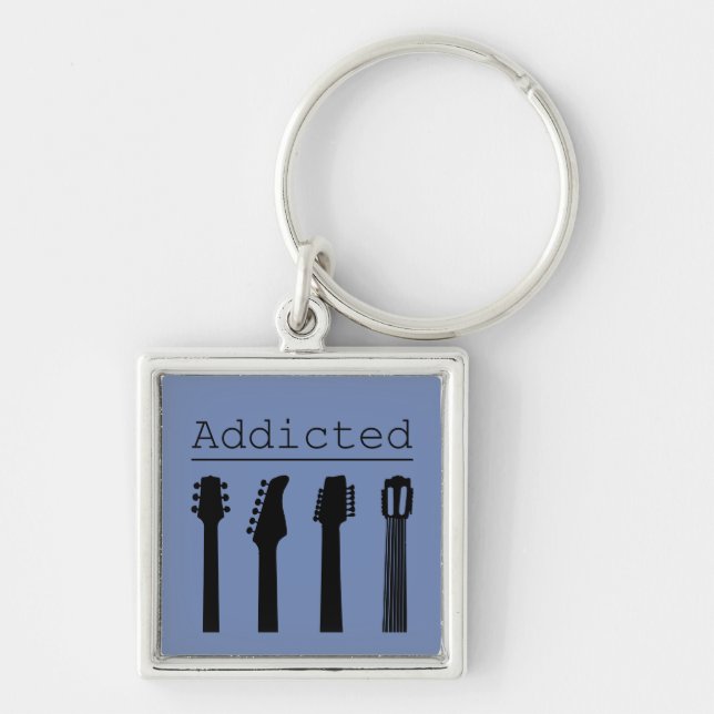 Guitar addicted keychain (Front)