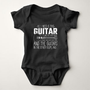 Guitar addicted Musician Music Instrument Hoarding Baby Bodysuit