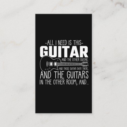 Guitar addicted Musician Music Instrument Hoarding Business Card
