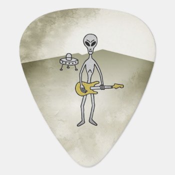 Guitar Alien Retro Guitar Pick Plectrum by GroverAllmanPicks at Zazzle