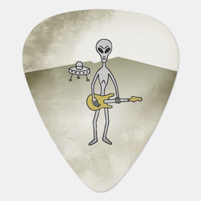 Guitar Alien Retro Guitar Pick Plectrum (Front)