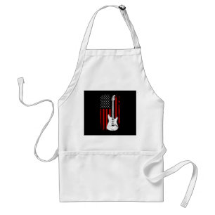 Guitar American US Flag Music Player Electric Guit Adult Apron