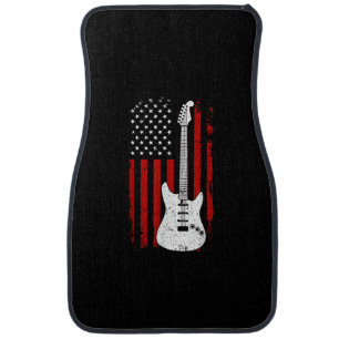 Guitar American US Flag Music Player Electric Guit Car Floor Mat