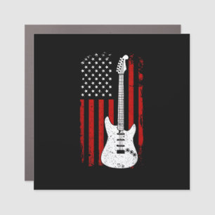 Guitar American US Flag Music Player Electric Guit Car Magnet