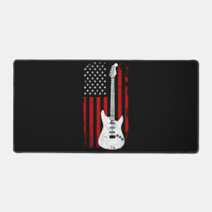 Guitar American US Flag Music Player Electric Guit Desk Mat