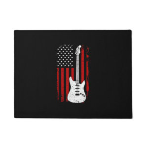 Guitar American US Flag Music Player Electric Guit Doormat