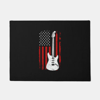 Guitar American US Flag Music Player Electric Guit Doormat