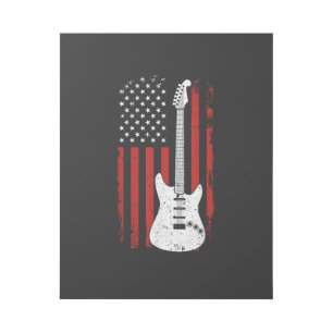 Guitar American US Flag Music Player Electric Guit Gallery Wrap