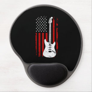 Guitar American US Flag Music Player Electric Guit Gel Mouse Pad