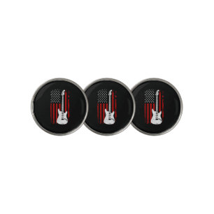 Guitar American US Flag Music Player Electric Guit Golf Ball Marker