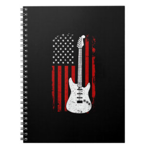 Guitar American US Flag Music Player Electric Guit Notebook