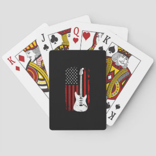 Guitar American US Flag Music Player Electric Guit Poker Cards