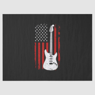 Guitar American US Flag Music Player Electric Guit Tissue Paper