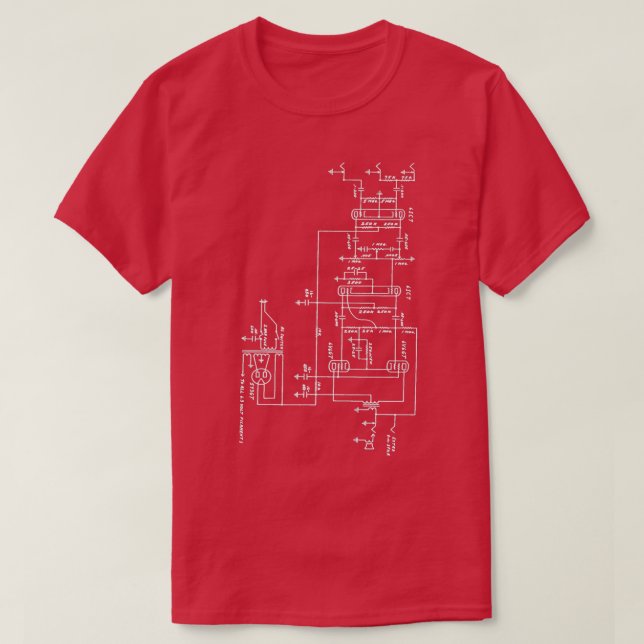 Guitar Amp Schematic T-Shirt (Design Front)