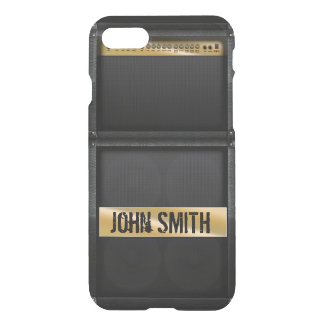 Guitar amp with custom name uncommon iPhone case (Back)