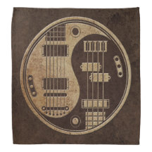 Guitar and Bass Yin Yang with Brown Texture