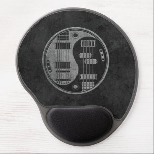 Guitar and Bass Yin Yang with Dark Texture Gel Mouse Pad