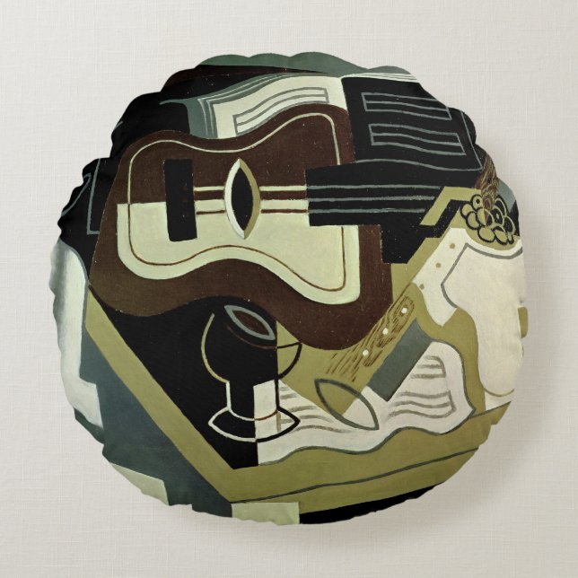 Guitar and Clarinet, 1920 Round Pillow (Front)