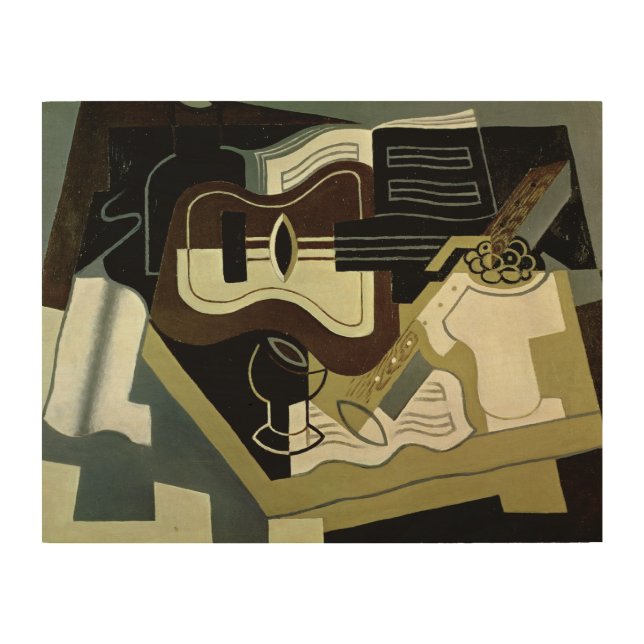 Guitar and Clarinet, 1920 Wood Wall Art (Front)