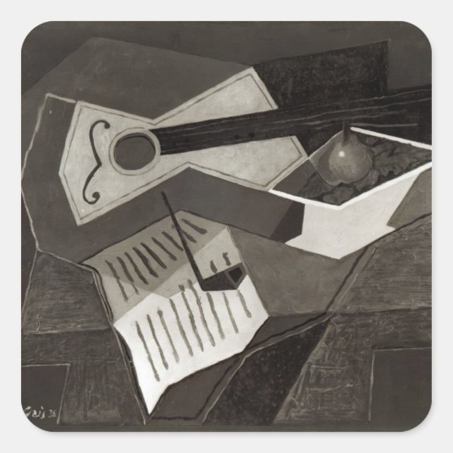 Guitar and Fruit bowl, 1926 Square Sticker (Front)