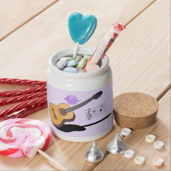 Guitar And Music Candy Jar by MoonDreamsMusic at Zazzle