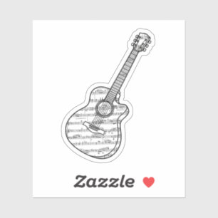 Guitar and Music Notes Sticker
