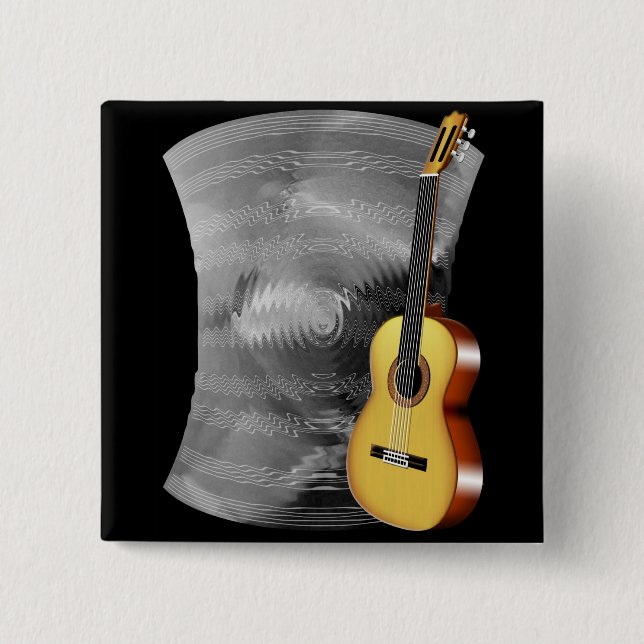 Guitar and Music Sheet Button (Front)