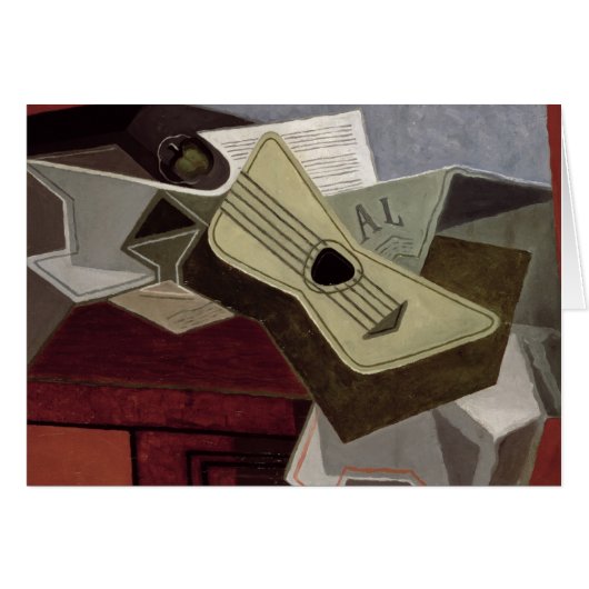 Guitar and Newspaper, 1925 Cards (Front Horizontal)
