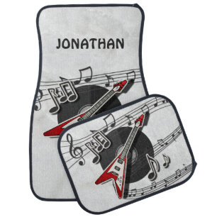 Guitar And Notes Car Floor Mat