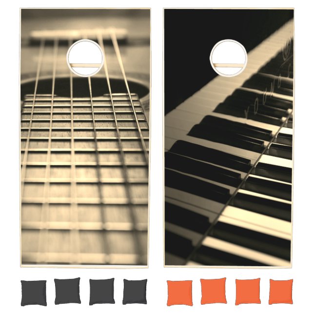 Guitar and Piano Bean Bag Cornhole Game (Set)