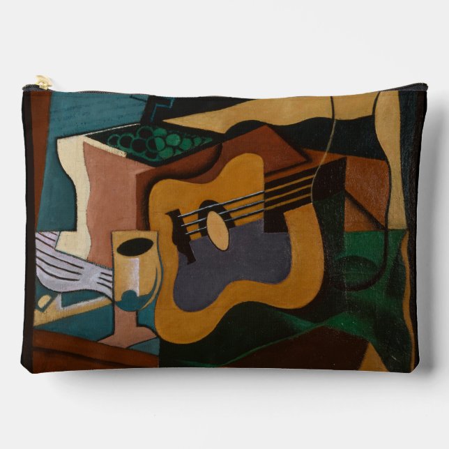 Guitar And Wine Abstract Painting Accessory Pouch (Front)