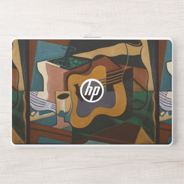 Guitar And Wine Abstract Painting HP Laptop Skin (Front)