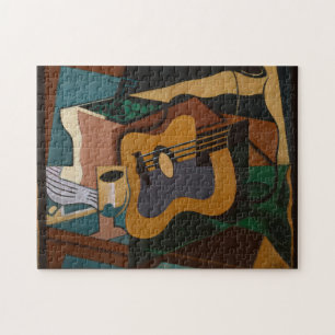 Guitar And Wine Abstract Painting Jigsaw Puzzle