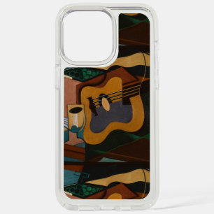 Guitar And Wine Abstract Painting iPhone 15 Pro Max Case