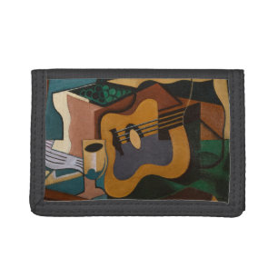 Guitar And Wine Abstract Painting Trifold Wallet