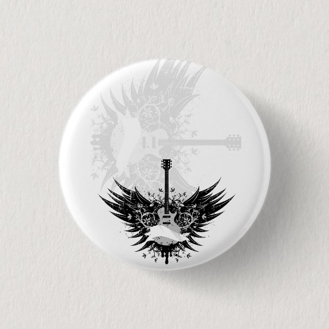 guitar angel pinback button (Front)