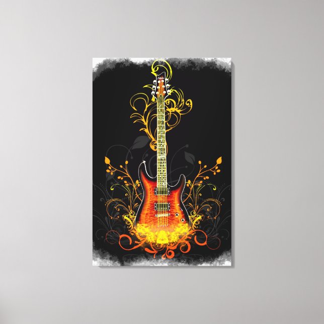Guitar Art 1A Wrapped Canvas Print (Front)