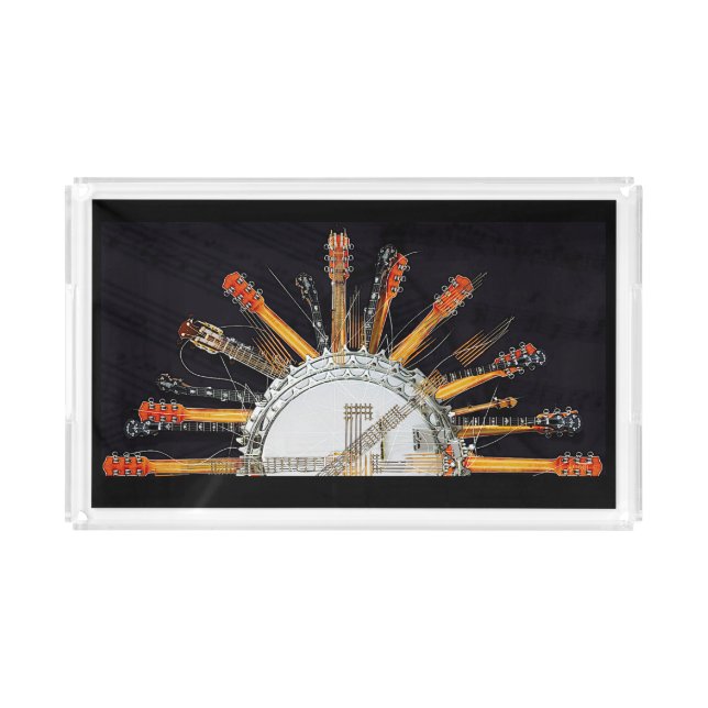 GUITAR ART---GUITAR STRINGS IN THE SUN ACRYLIC TRAY (Front)
