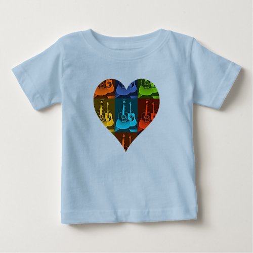 Guitar Art Heart  Baby T_Shirt