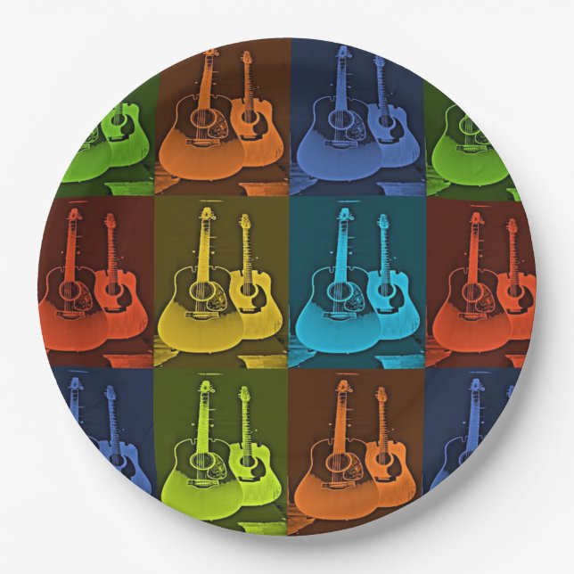 Guitar Art Paper Plates (Front)