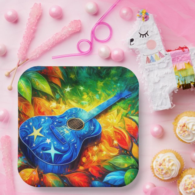 Guitar Art Paper Plates (Party)