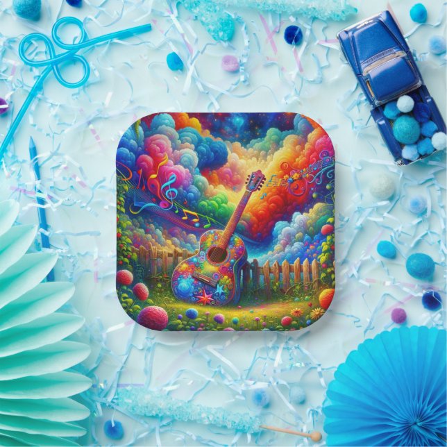 Guitar Art Paper Plates (Party)