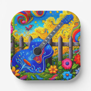Guitar Art Paper Plates