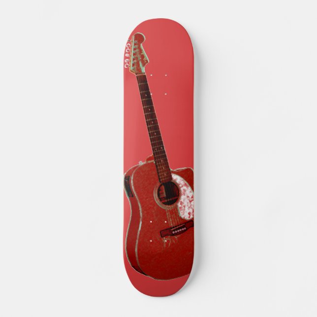 Guitar art print skateboard deck (Front)