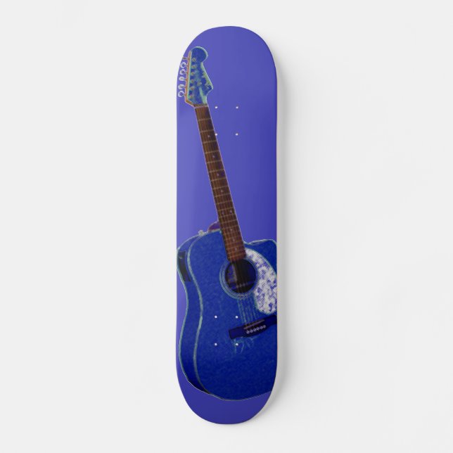 Guitar art print skateboard deck (Front)
