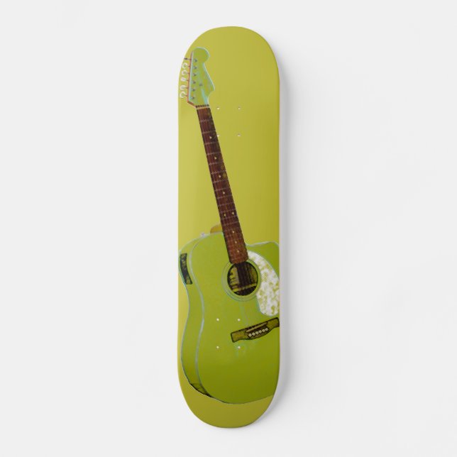Guitar art print skateboard deck (Front)